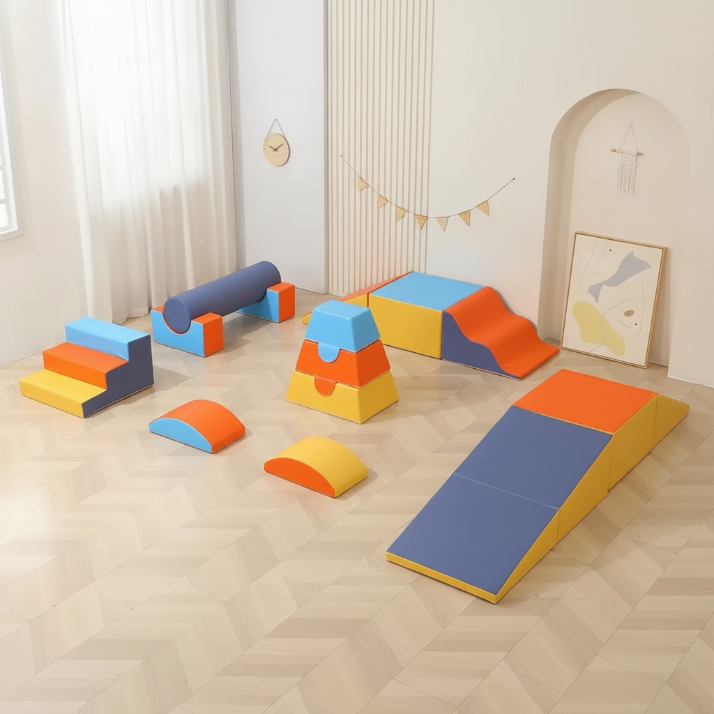 Set de Juego Sensorial Suave para Niños – Colchonetas y Módulos de Gateo - 9
