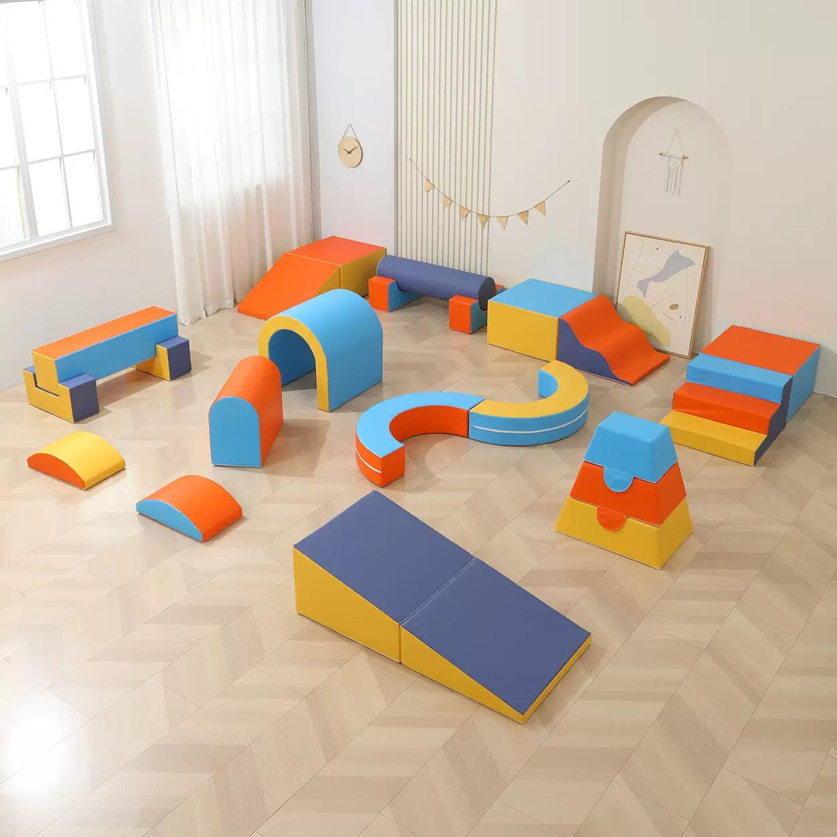 Set de Juego Sensorial Suave para Niños – Colchonetas y Módulos de Gateo