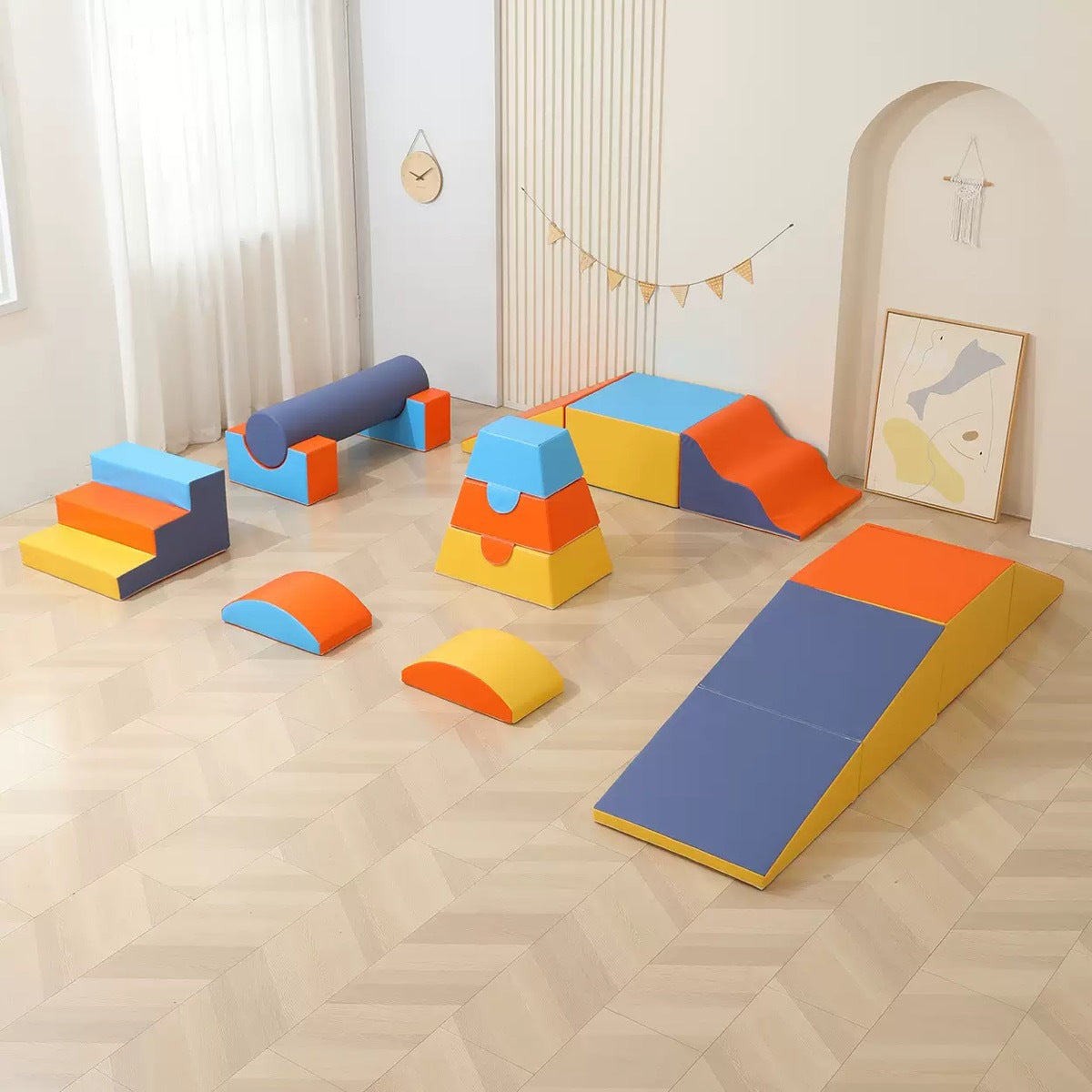 Set de Juego Sensorial Suave para Niños – Colchonetas y Módulos de Gateo