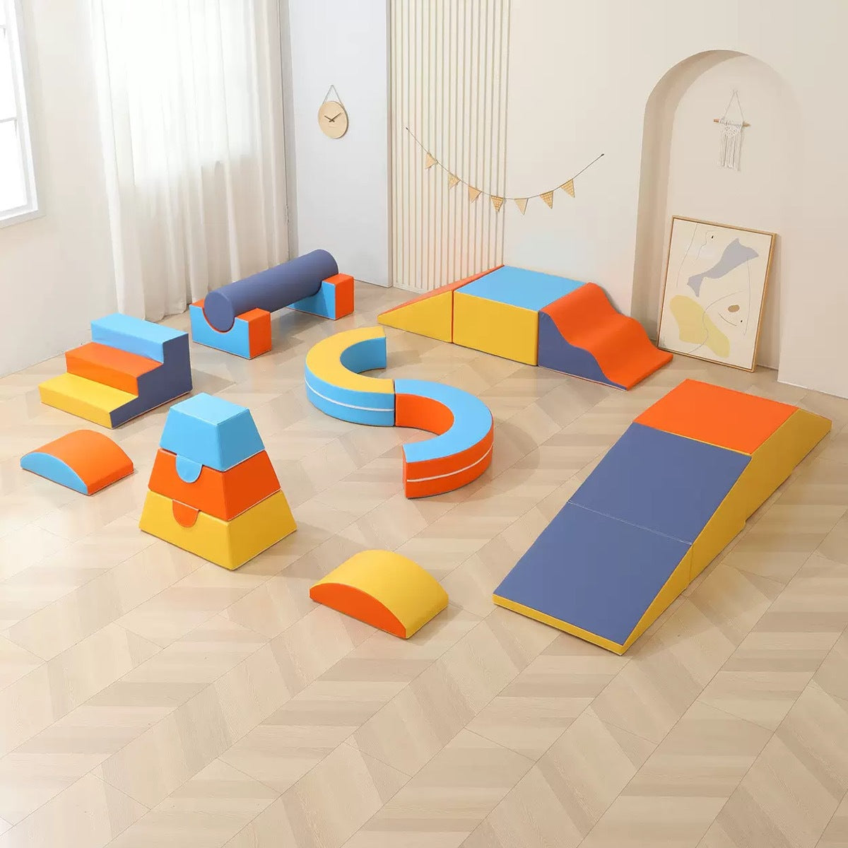 Set de Juego Sensorial Suave para Niños – Colchonetas y Módulos de Gateo