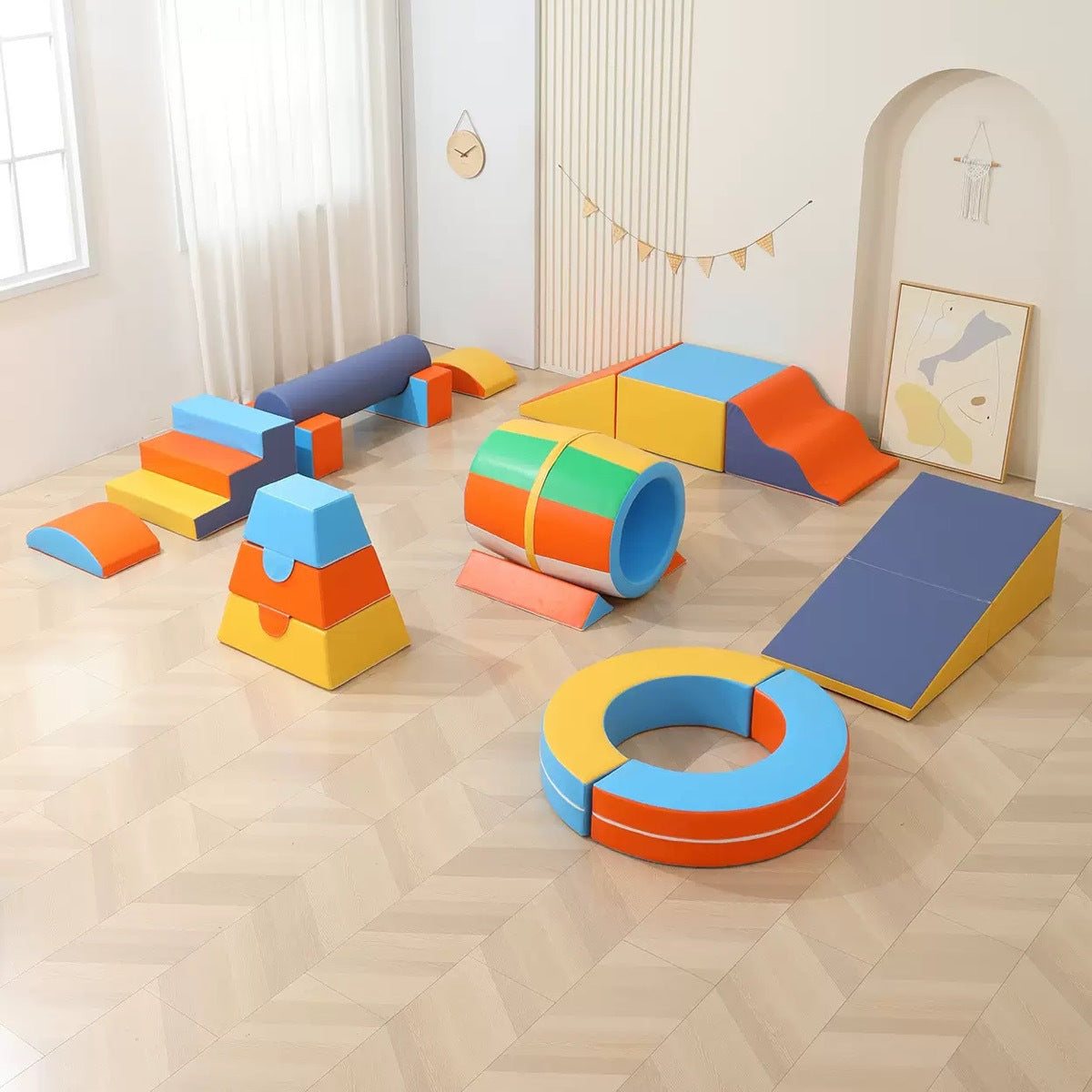 Set de Juego Sensorial Suave para Niños – Colchonetas y Módulos de Gateo