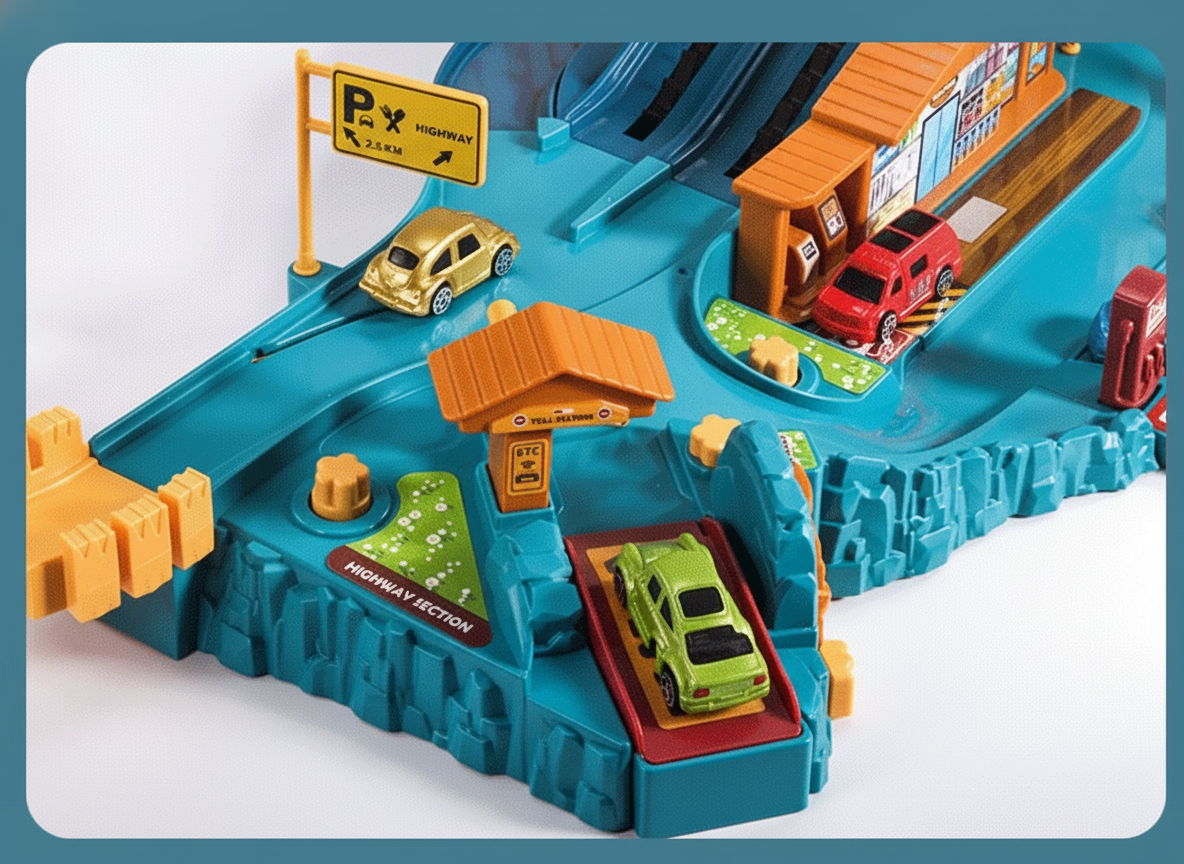 Pista de autos infantil Dinosaurio y Aventura – Set de juego - 12