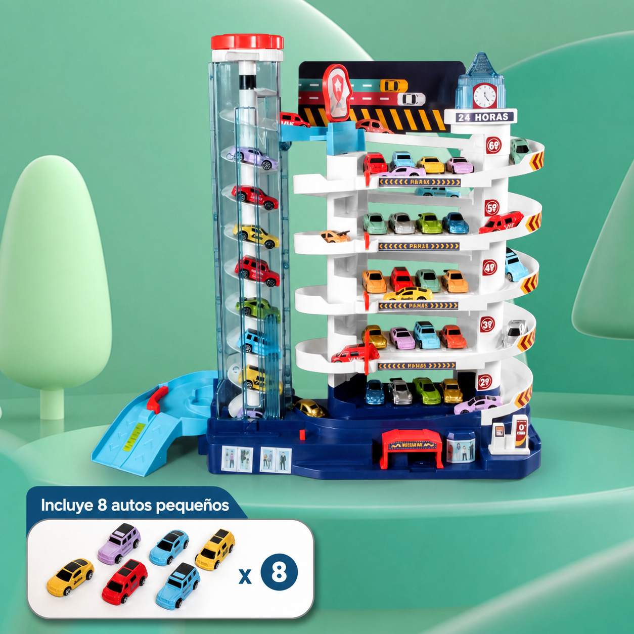 Pista de autos infantil Dinosaurio y Aventura – Set de juego - 8
