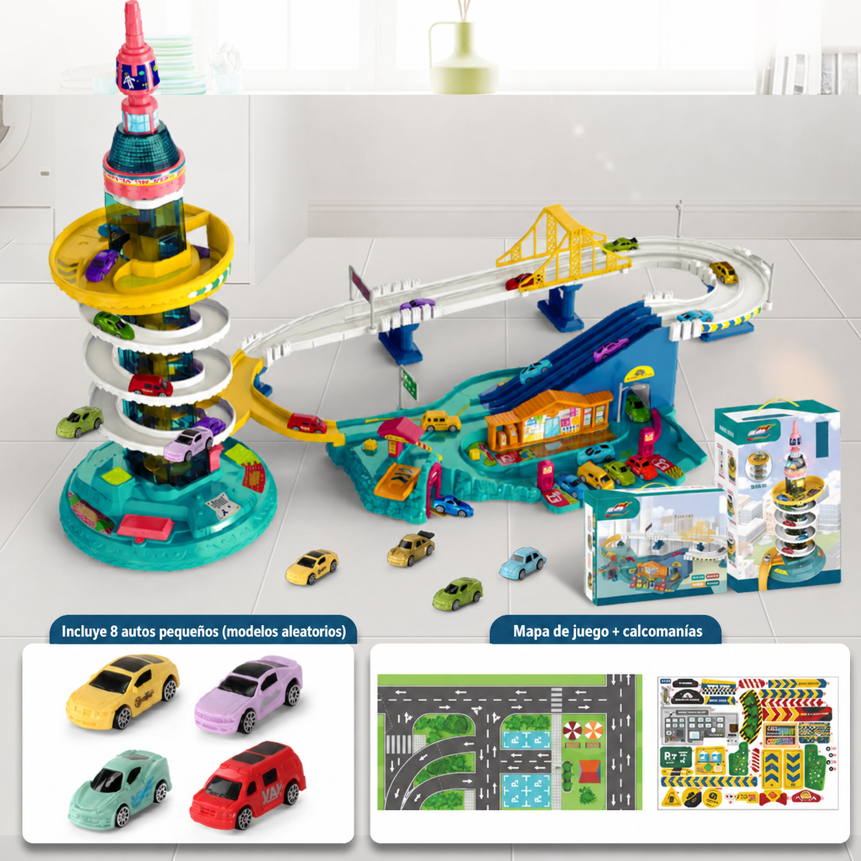 Pista de autos infantil Dinosaurio y Aventura – Set de juego