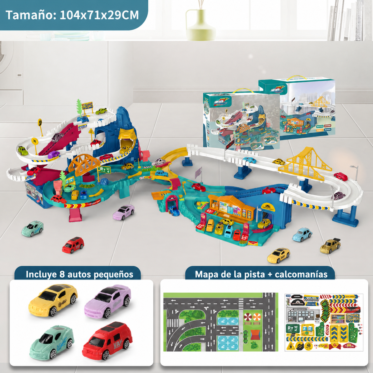 Pista de autos infantil Dinosaurio y Aventura – Set de juego