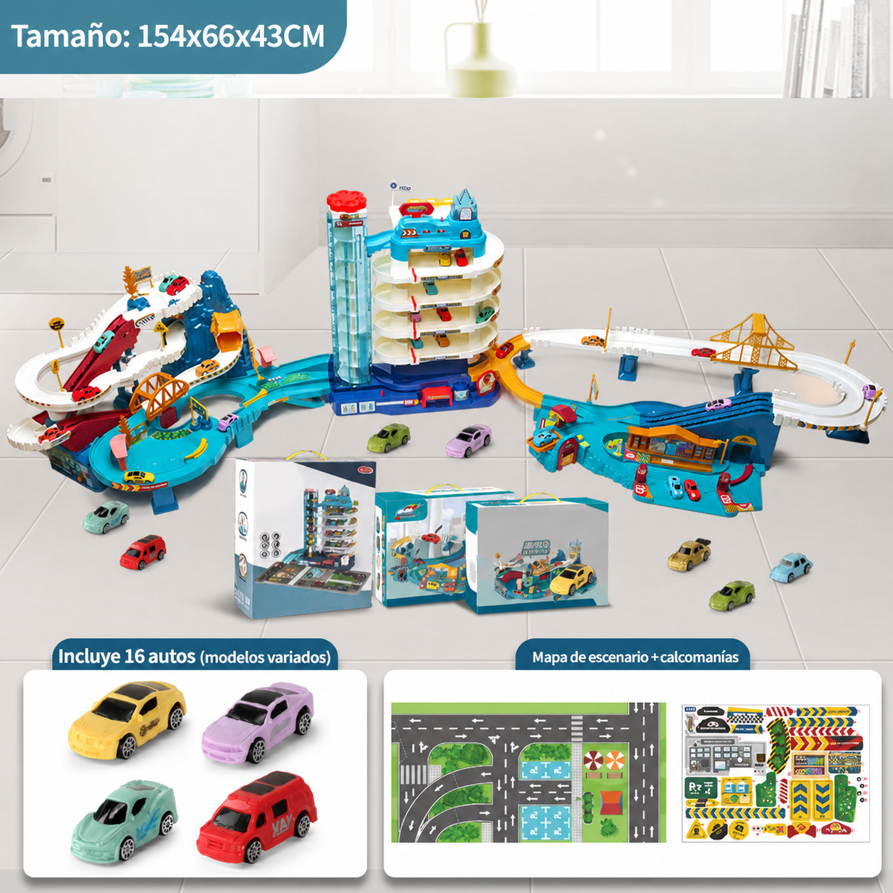 Pista de autos infantil Dinosaurio y Aventura – Set de juego