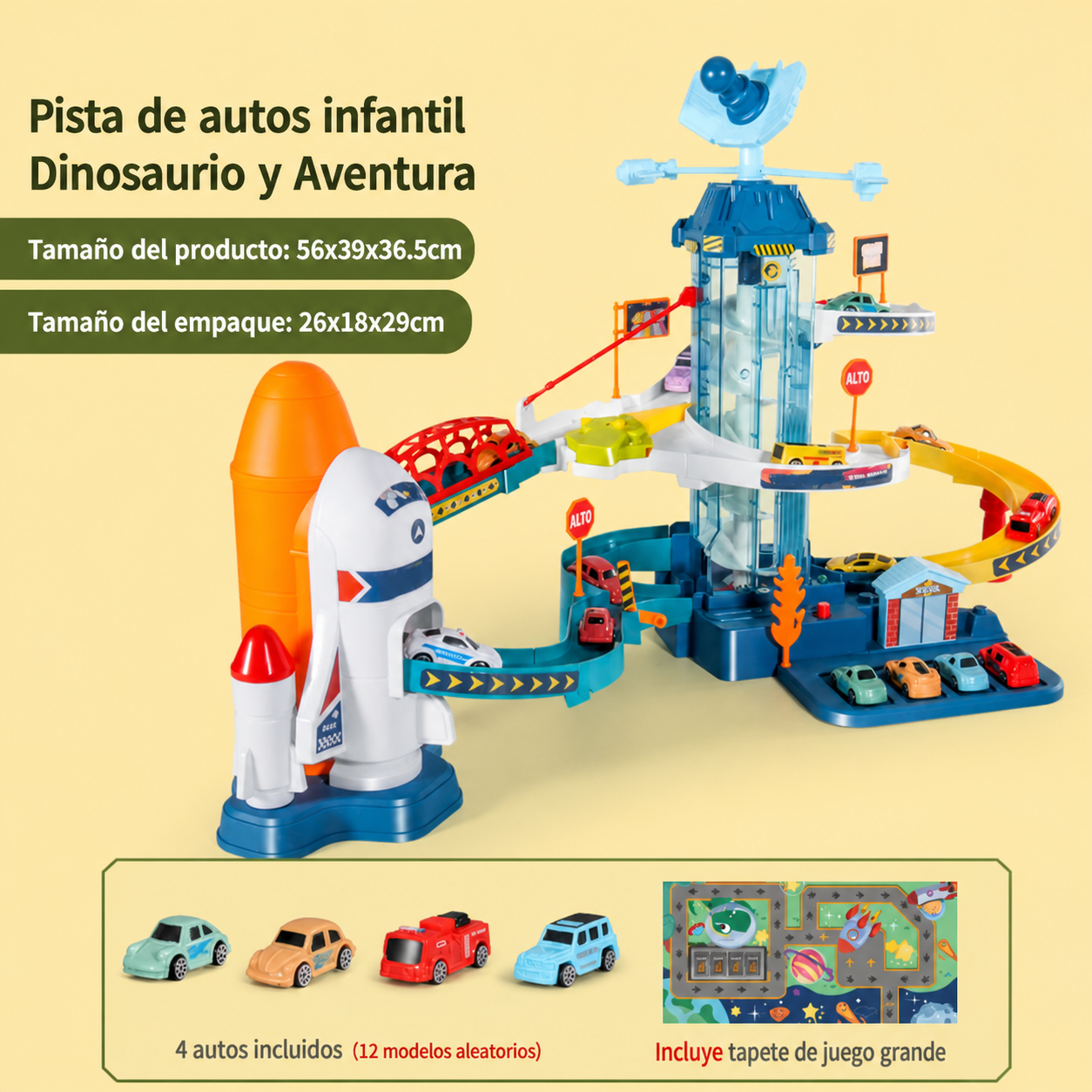 Pista de autos infantil Dinosaurio y Aventura – Set de juego
