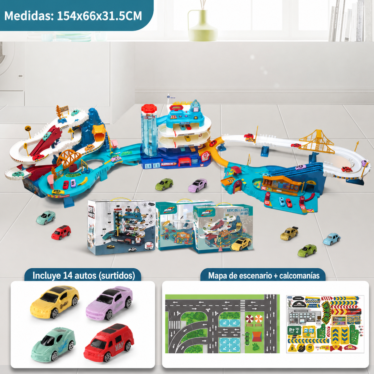 Pista de autos infantil Dinosaurio y Aventura – Set de juego