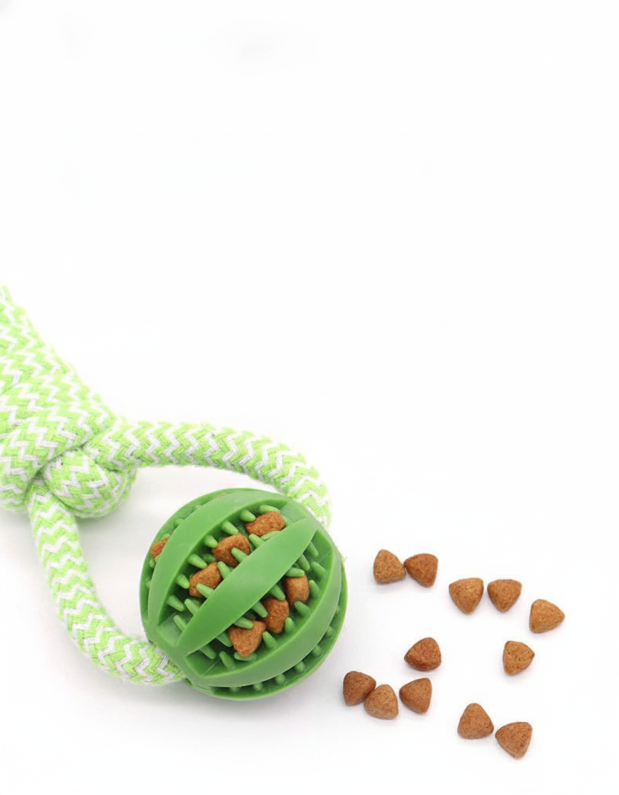 Pelota dispensadora de premios para perros con cuerda - 12