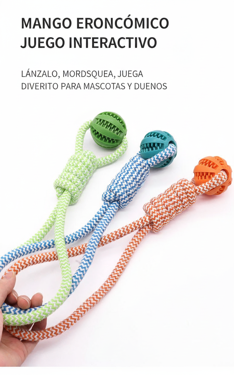 Pelota dispensadora de premios para perros con cuerda - 13
