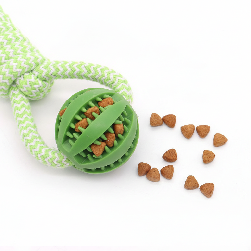 Pelota dispensadora de premios para perros con cuerda - 2