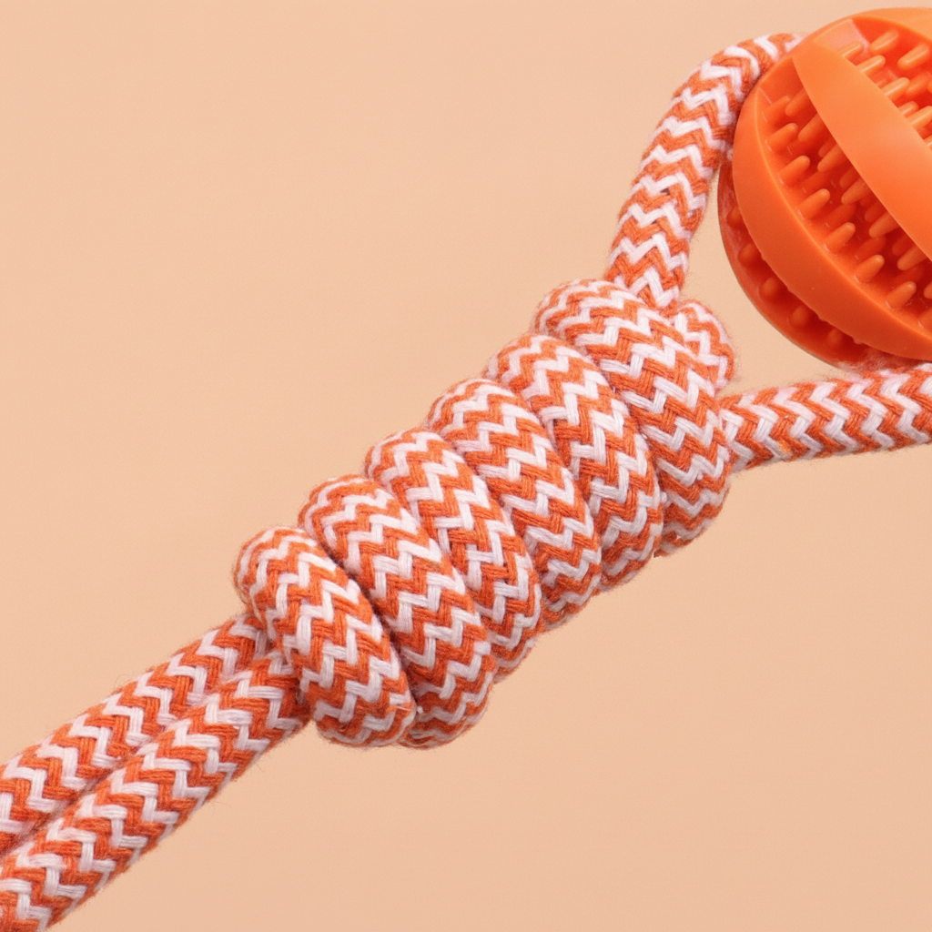 Pelota dispensadora de premios para perros con cuerda - 4