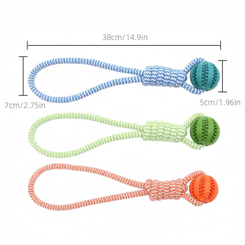 Pelota dispensadora de premios para perros con cuerda - 5