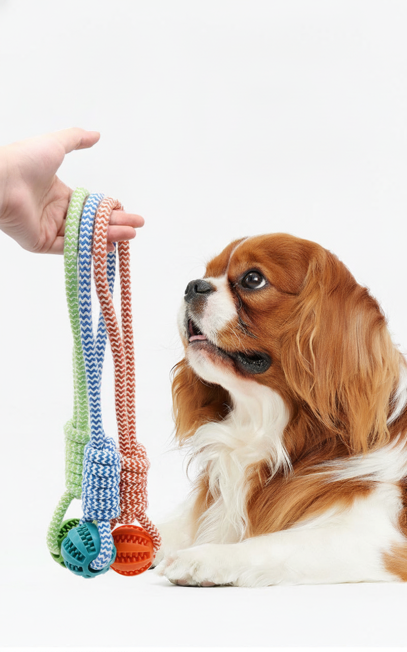Pelota dispensadora de premios para perros con cuerda - 9