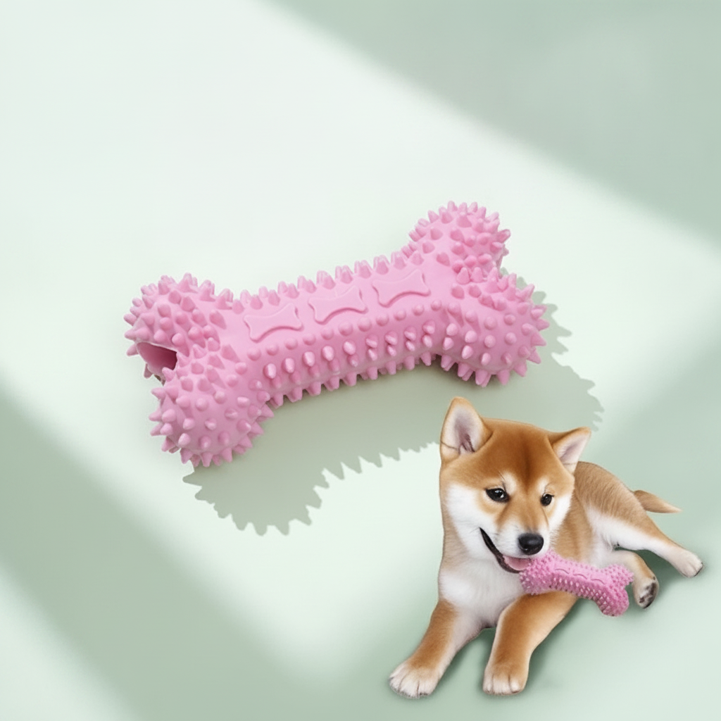 Juguete Dental para Perro Hueso TPR con Púas 12×6 cm - 2