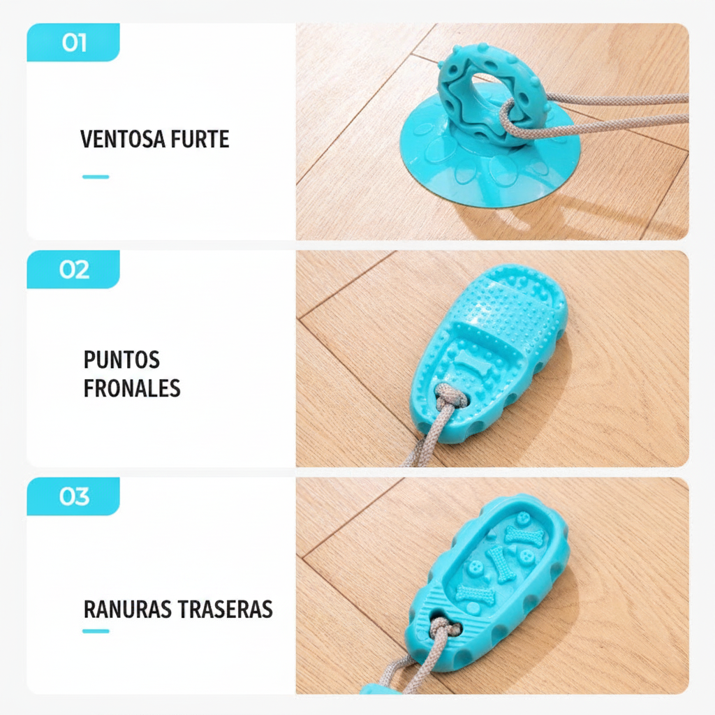 Juguete Morderor para Perros con Ventosa TPR Antidesgaste - 4