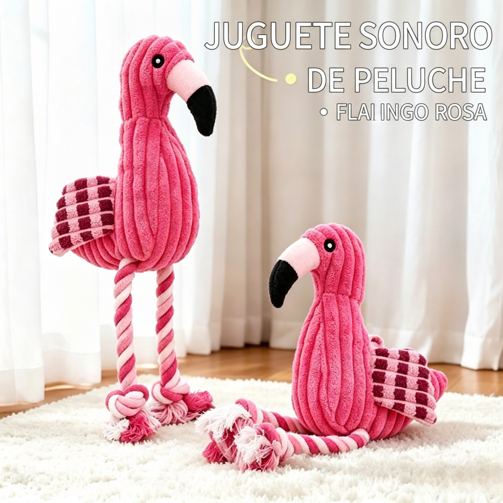 Juguete Flamingo de Peluche con Sonido para Perros - 1