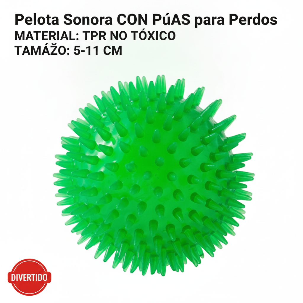 Pelota Sonora con Picos para Perros TPR 5-11 cm - 10