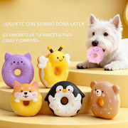 Juguete de látex para perro con sonido dona caricatura - 1