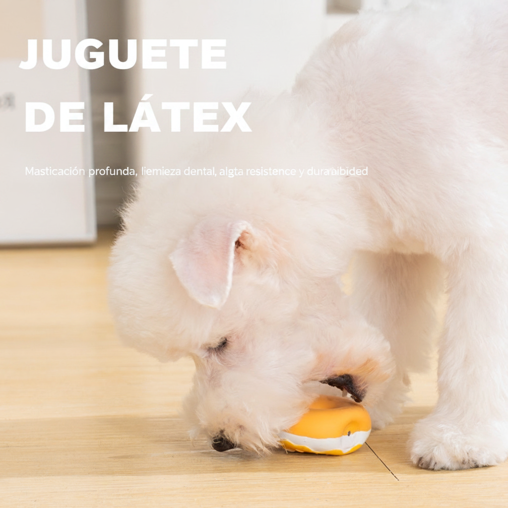 Juguete de látex para perro con sonido dona caricatura - 2