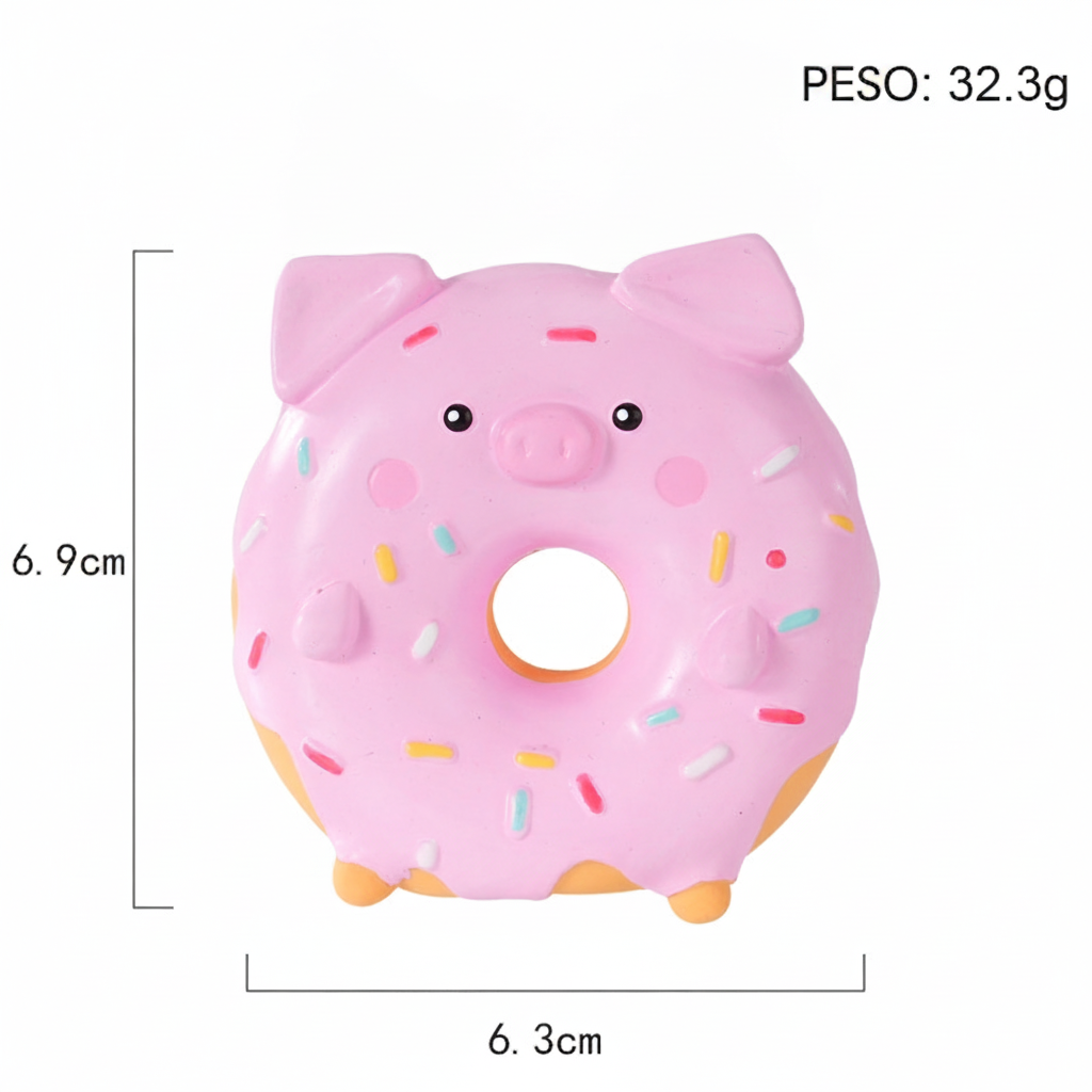 Juguete de látex para perro con sonido dona caricatura - 6
