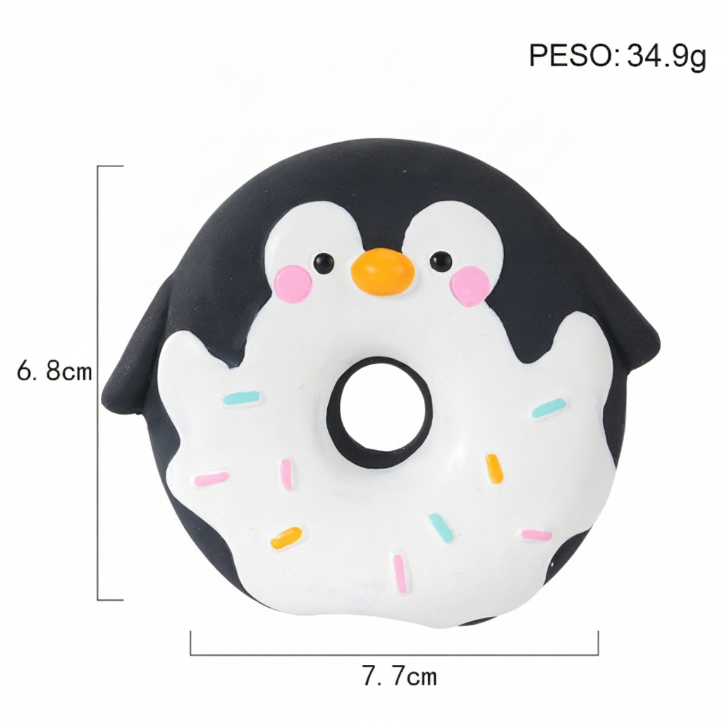 Juguete de látex para perro con sonido dona caricatura - 7