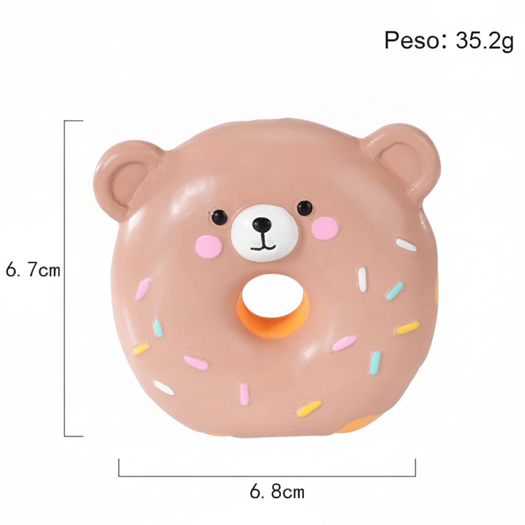 Juguete de látex para perro con sonido dona caricatura - 9