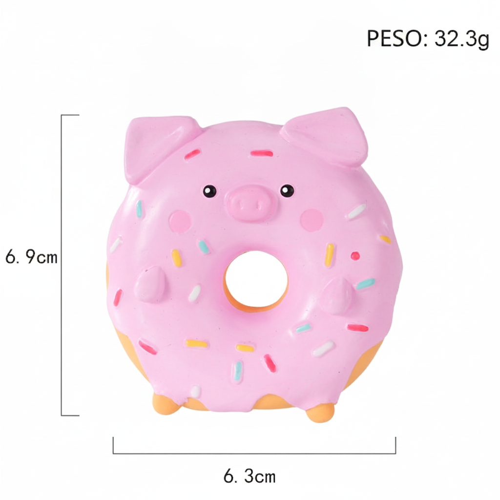 Juguete de látex para perro con sonido dona caricatura