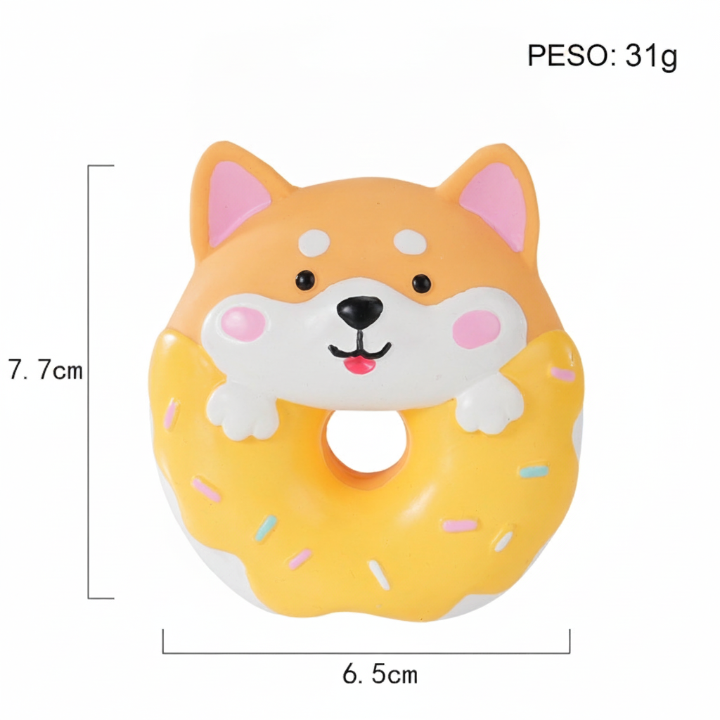 Juguete de látex para perro con sonido dona caricatura