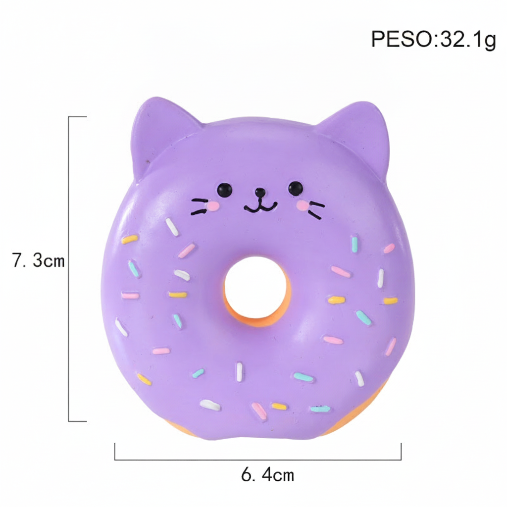Juguete de látex para perro con sonido dona caricatura