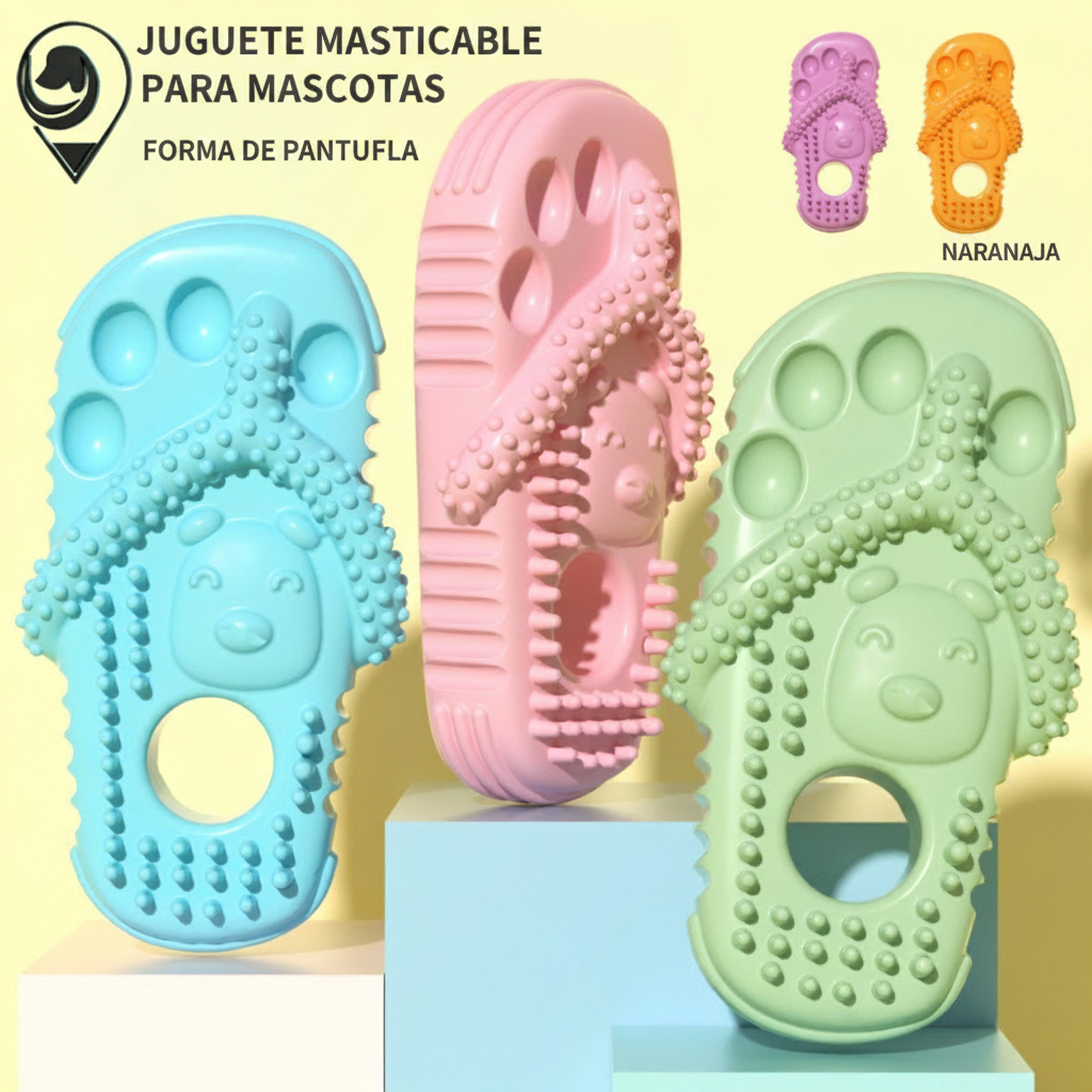 Juguete mordedor para perros forma de pantufla TPR - 1