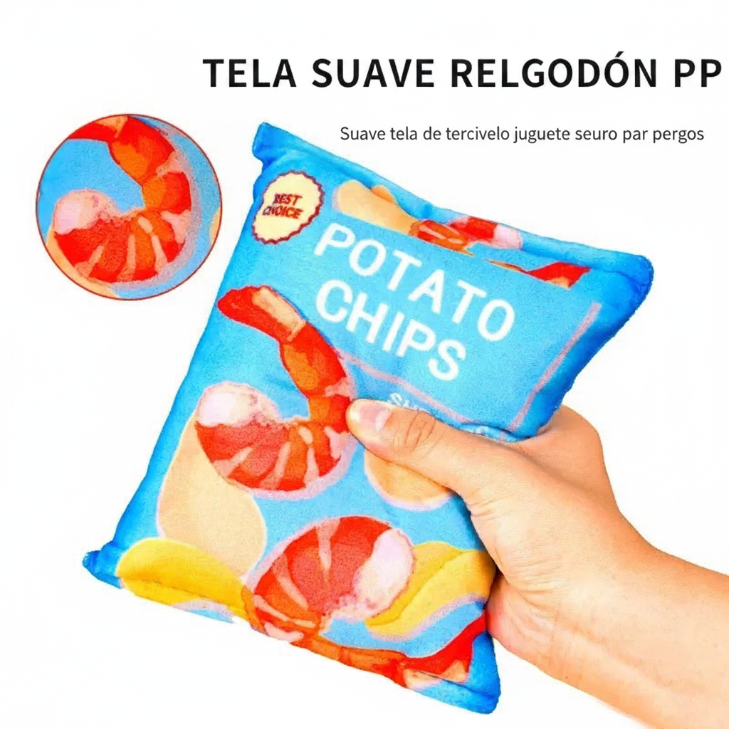 Juguete sonoro para mascotas tipo papa frita de peluche - 4