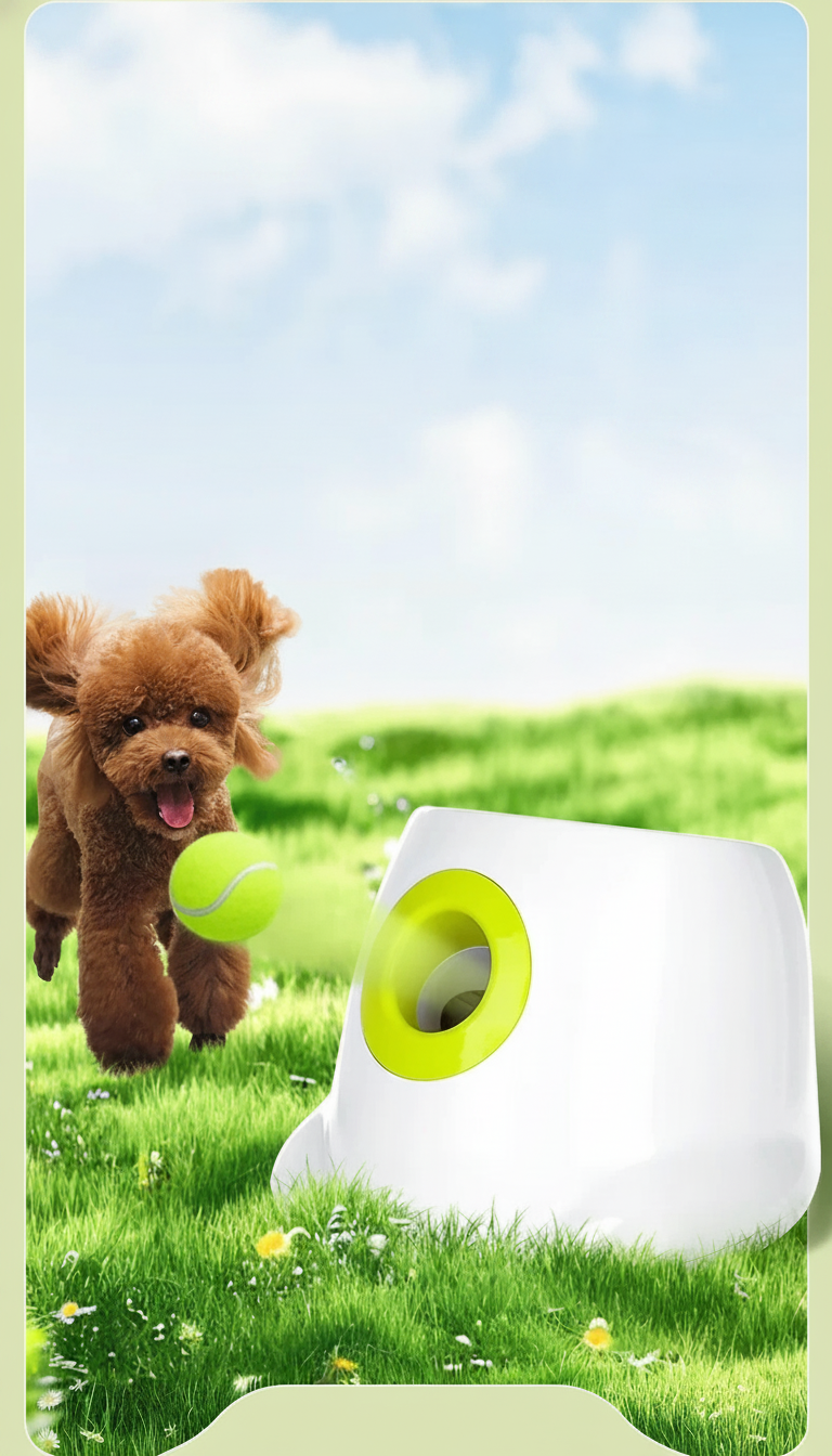 Lanzador automático de pelotas para perros + tenis - 9