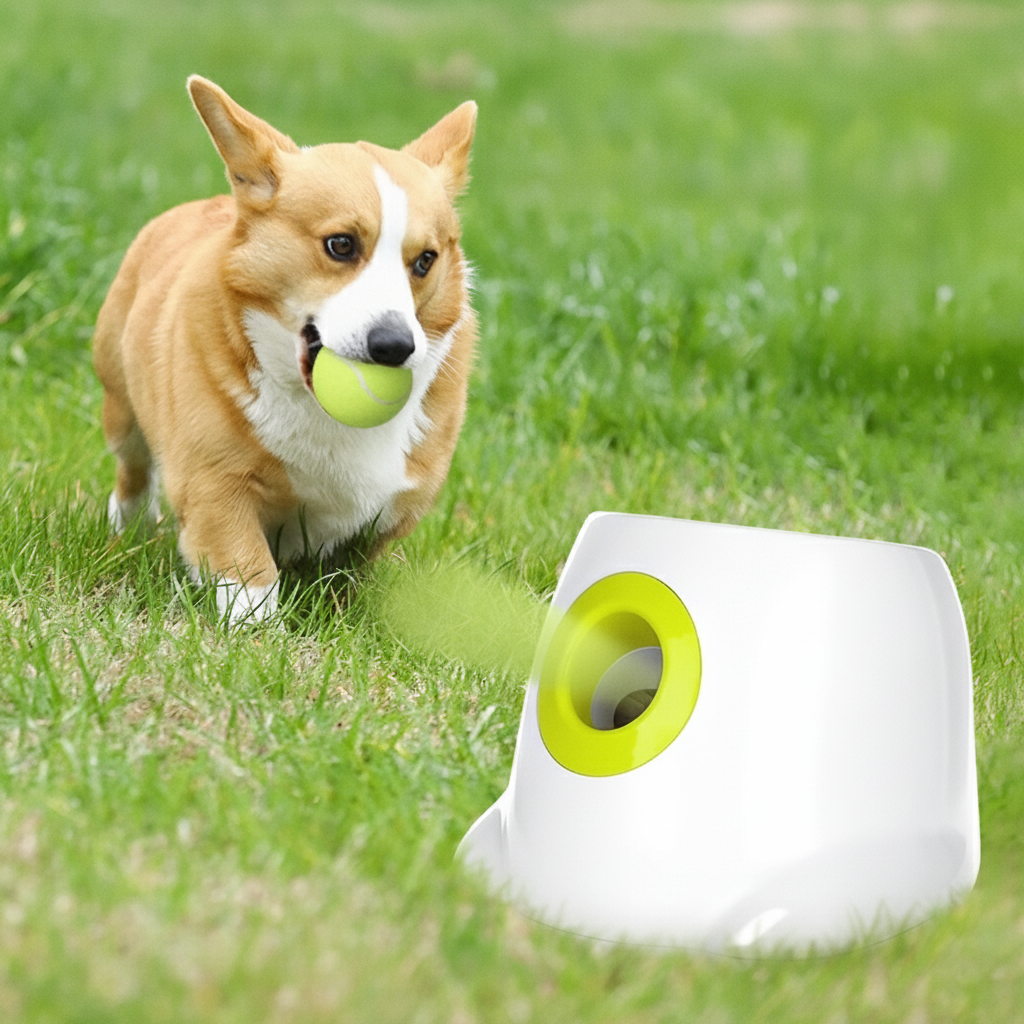 Lanzador automático de pelotas para perros + tenis - 2