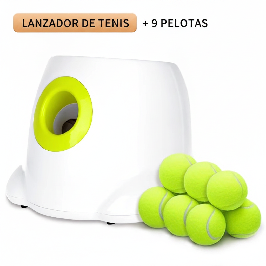 Lanzador automático de pelotas para perros + tenis - 4