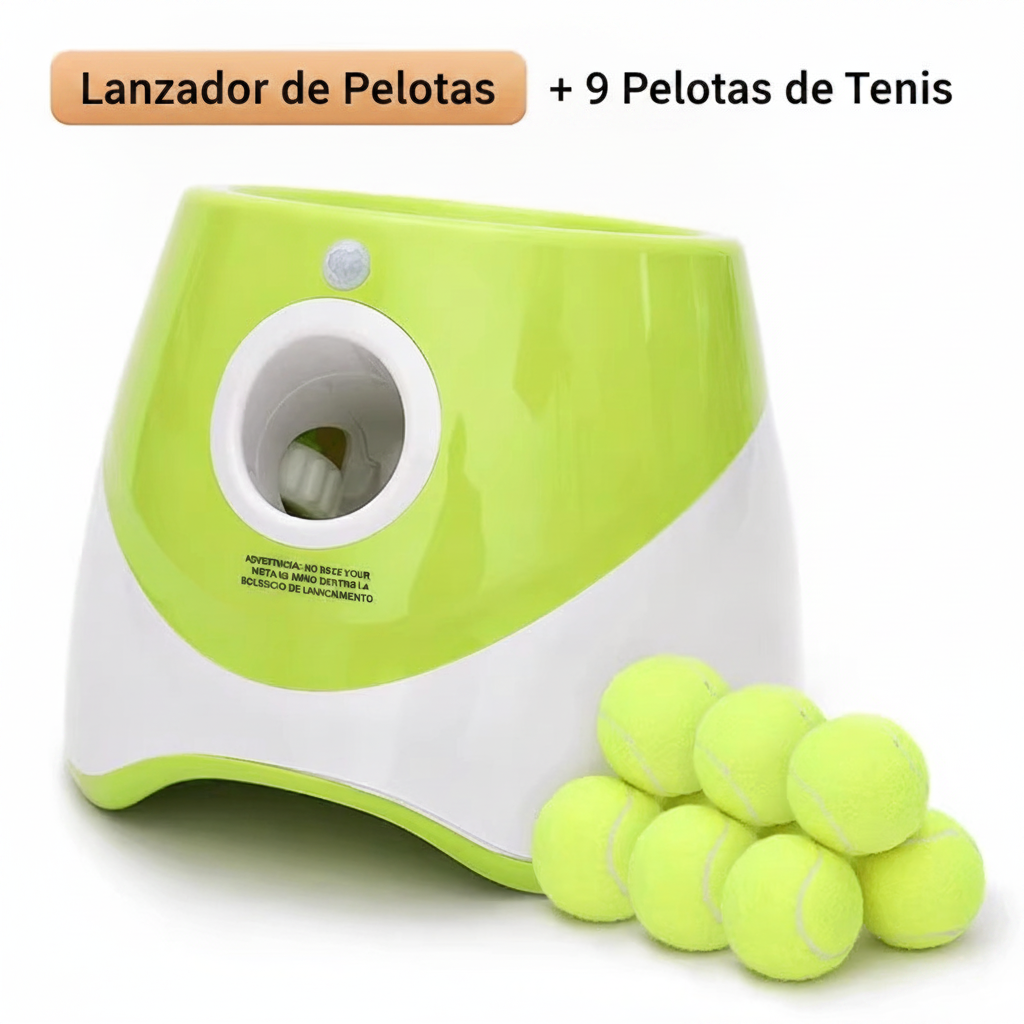 Lanzador automático de pelotas para perros + tenis - 6