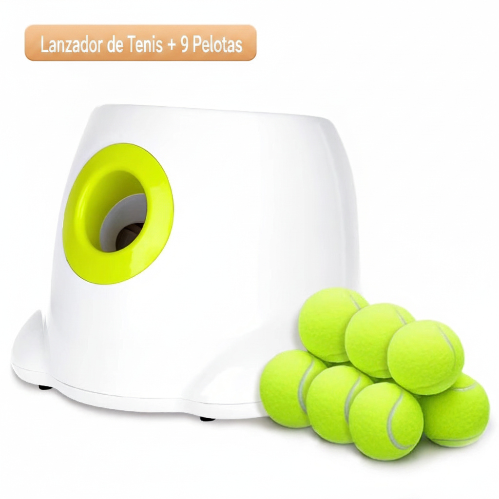 Lanzador automático de pelotas de tenis para perros