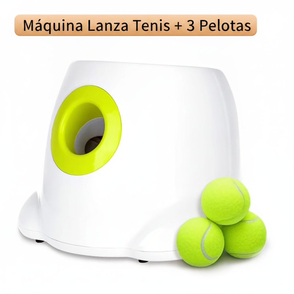 Lanzador automático de pelotas de tenis para perros