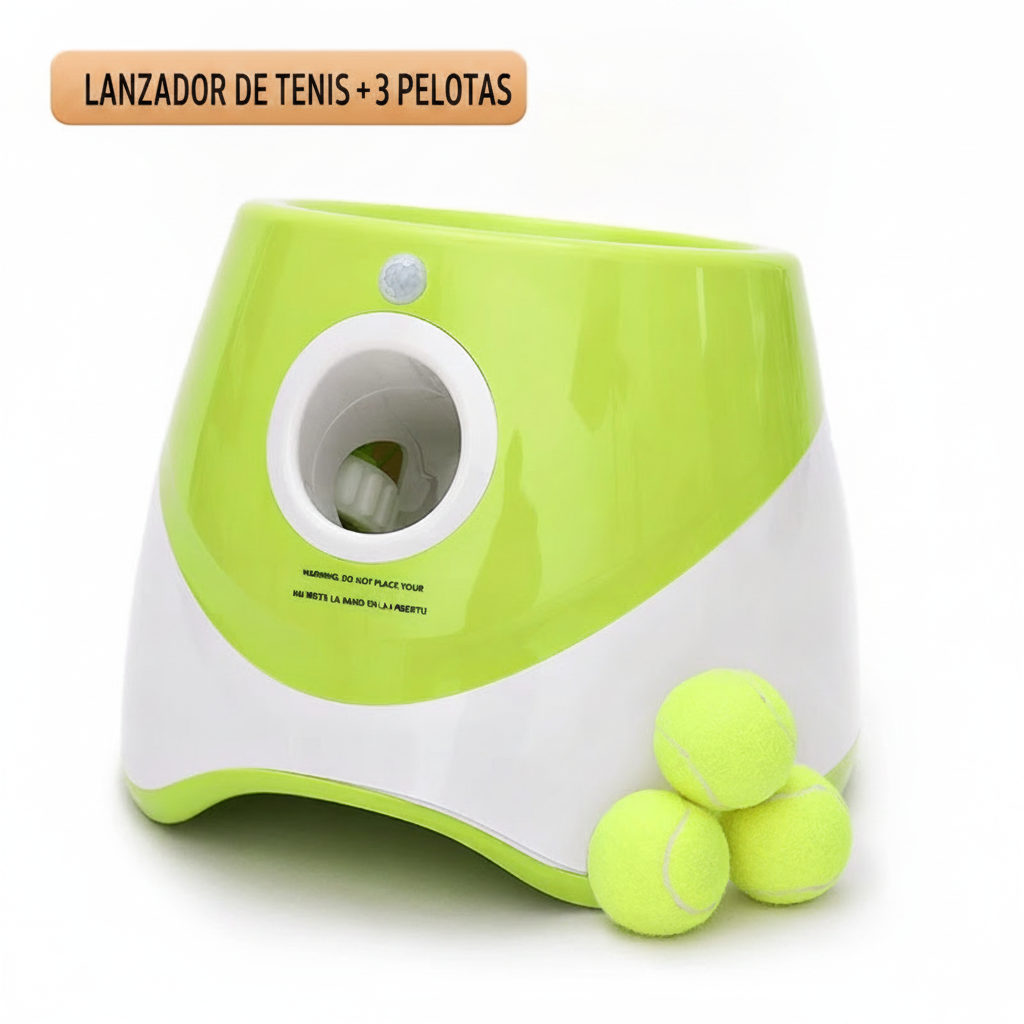 Lanzador automático de pelotas de tenis para perros