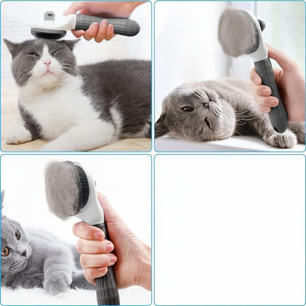 Cepillo Removedor de Pelo para Mascotas con Botón - 3
