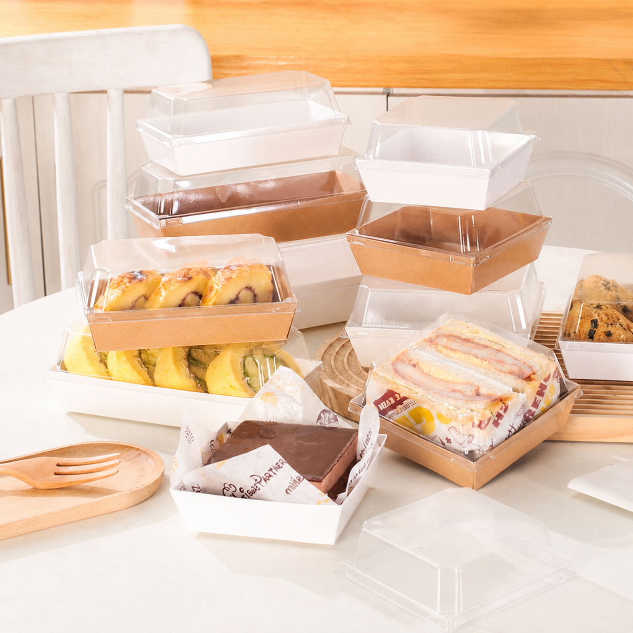 Cajas desechables para pastel y repostería a granel - 1