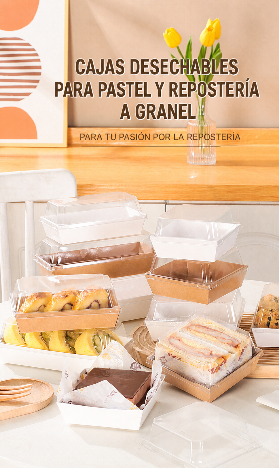 Cajas desechables para pastel y repostería a granel - 12