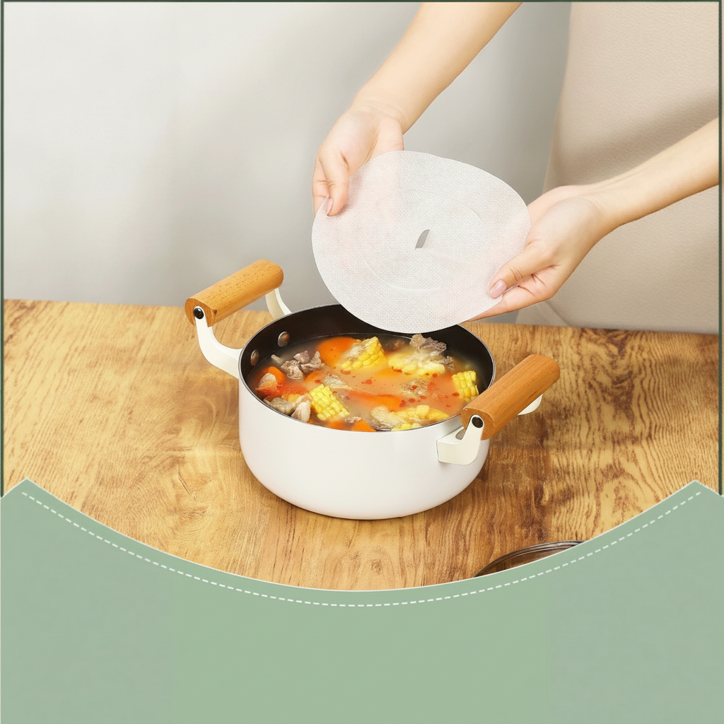 Papel absorbente de grasa para caldos y sopas - 1
