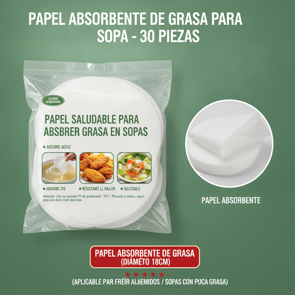 Papel absorbente de grasa para caldos y sopas - 4