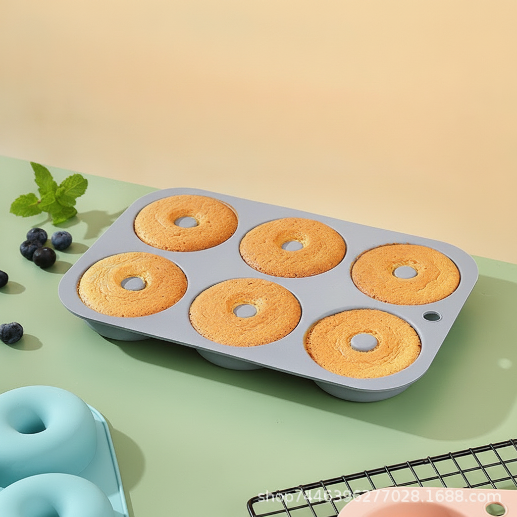 Molde de silicón para donas 6 cavidades antiadherente - 3