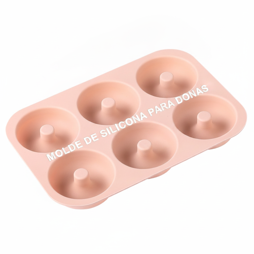 Molde de silicón para donas 6 cavidades antiadherente - 5