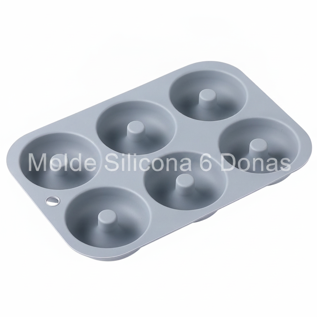 Molde de silicón para donas 6 cavidades antiadherente - 6