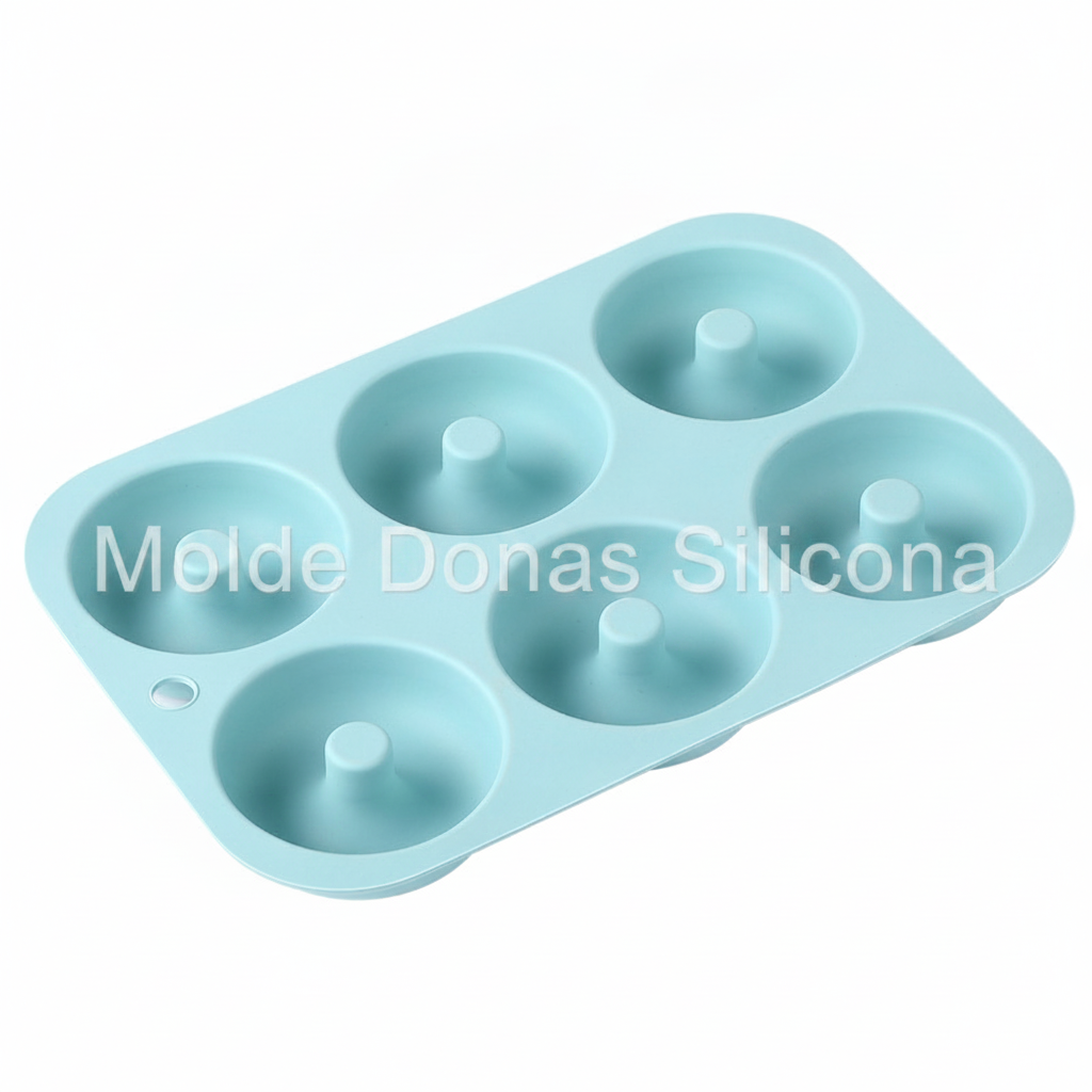 Molde de silicón para donas 6 cavidades antiadherente - 7