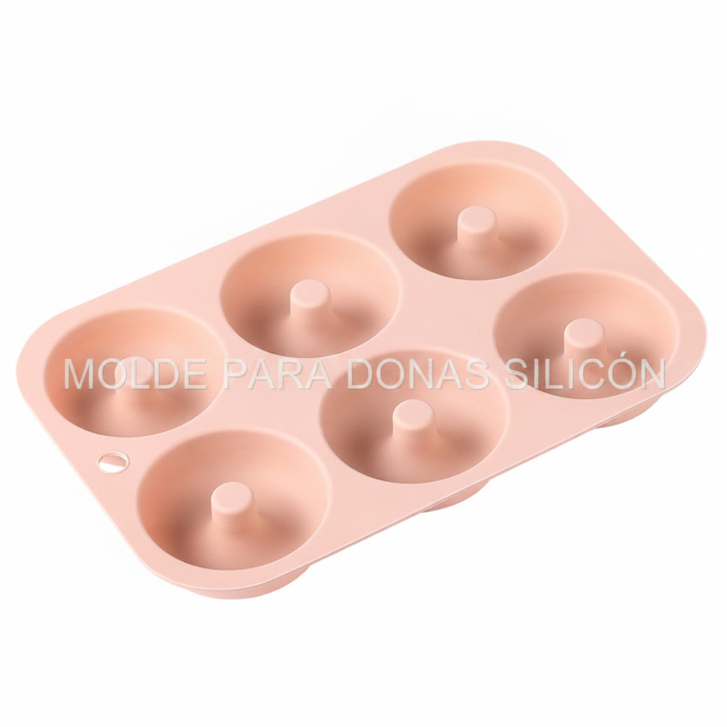 Molde de silicón para donas 6 cavidades antiadherente