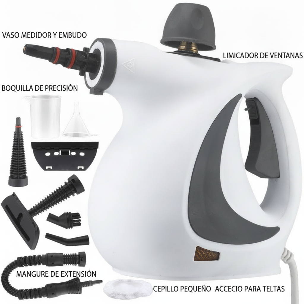 Limpiadora de Vapor Portátil para Hogar y Auto - 7